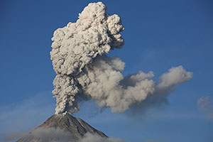 Ash cloud from eruption of Fuego de Colima volcano, Mexico