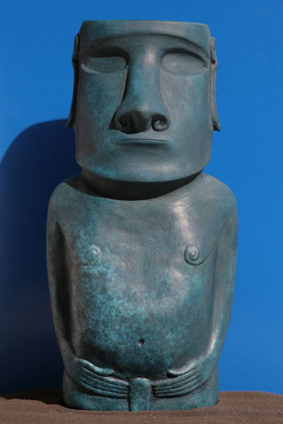 Moai Sculpture, Blue