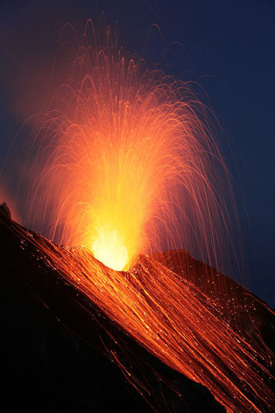 Stromboli Volcano Eruption
