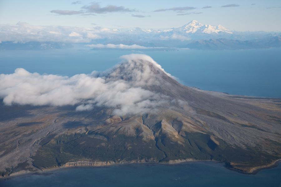 Augustine Volcano with Iliamna in Background, Alaska