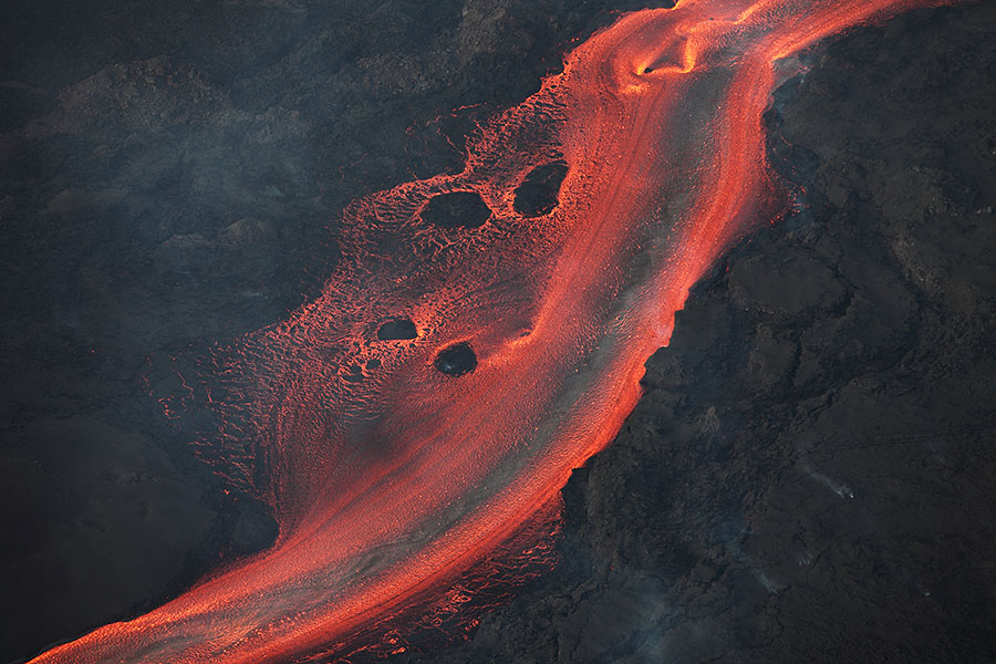Bardarbunga Volcano, Holuhraun fissure eruption, Lava flow, aerial image