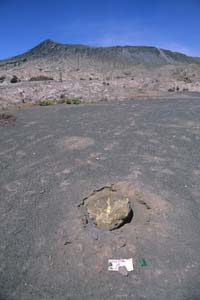 Volcanic Bomb Impact Crater 2004 Eruption Bromo
