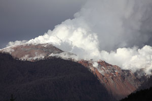 Chaiten Volcano Rhyolite Lava Dome Steaming