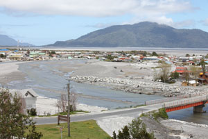 New river bed of Rio Blanco in Chaiten