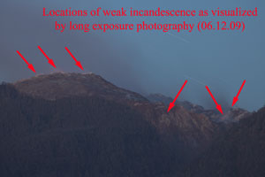 Chaiten Volcano Rhyolite Lava Dome Extrusion Locations December 2009