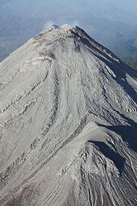 Summit of Fuego de Colima volcano, Mexico, Portrait orientation