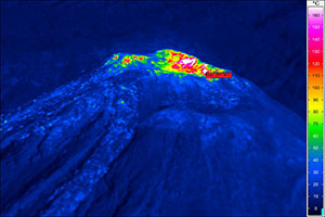 Colima crater thermal image