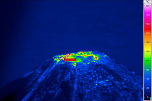 Colima crater thermal image