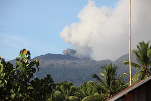 Dukono volcano viewed from main road