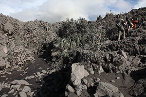 Climbing to crater of Dukono