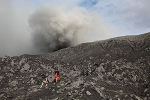 Approaching summit of Dukono volcano