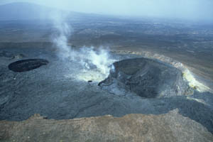 Erta Ale Shield Volcano Pit Craters Aerial View