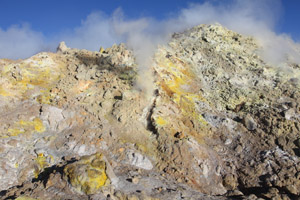 Fumaroles in summit region, Mount Etna volcano