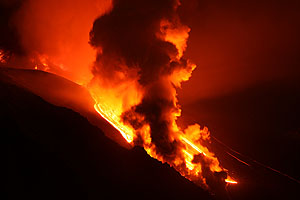 Paroxysmal eruption, Mount Etna Volcano, April 1st 2012