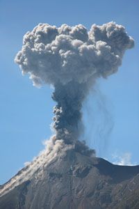 Fuego Volcano Guatemala Eruption Ash column 2007