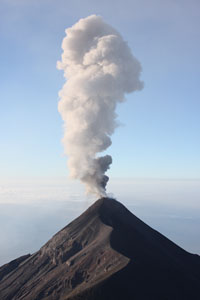 Fuego Volcano Steam Eruption 2007