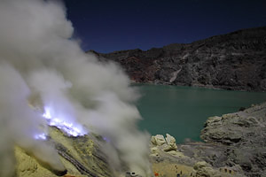 Blue Sulphur flames, Kawah Ijen volcano