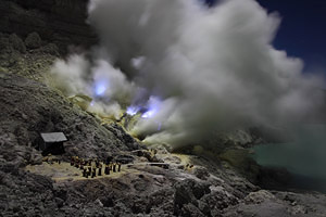 Blue Sulphur flames, Kawah Ijen volcano