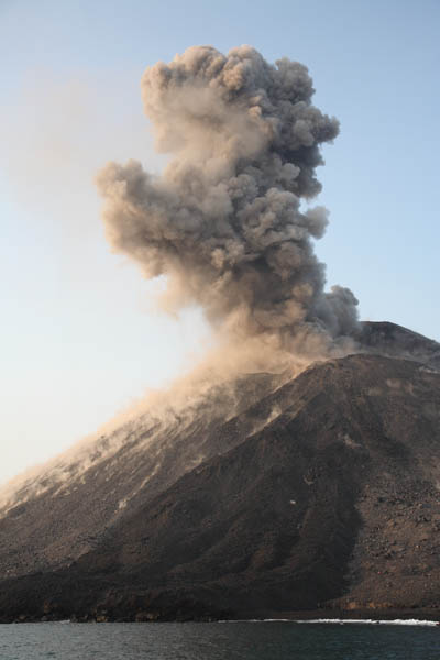 Strombolian Eruption with Ash Cloud.  Anak Krakatau Volcano 2008