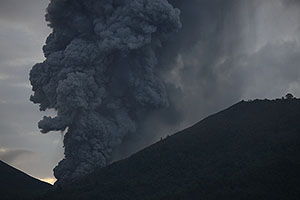 Powerful ash eruption from Lokon-Empung volcano, Kawah Tompaluan crater, 6th December 2012