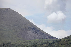View toward Kawah Tompaluan crater and eroded flank of Lokon volcano