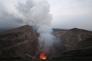 Lava lake in Santiago Crater, Masaya Volcano
