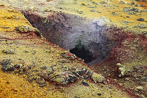 Nyamuragira Volcano primary site of 2011 eruption. Inactive fumarole
