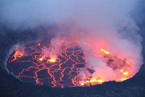 Nyiragongo volcano, lava lake