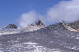 Hornito exploding, Oldoinyo Lengai volcano