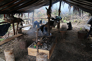 Camp at Reventador volcano, Kitchen