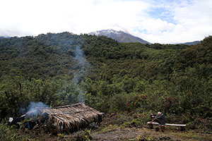 Camp at Reventador volcano