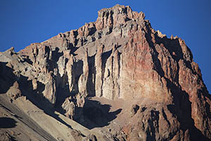Eroded volcanic deposits on Hualca Hualca volcano, Peru