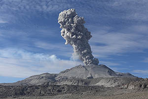 Eruption of Sabancaa Volcano, ash cloud