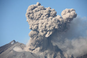 Sakurajima Volcano, Showa Crater, Ash cloud, Vulcanian Eruption, 2009/2010