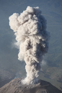Santiaguito Volcano Caliente Lava Dome Ash Eruption 2007