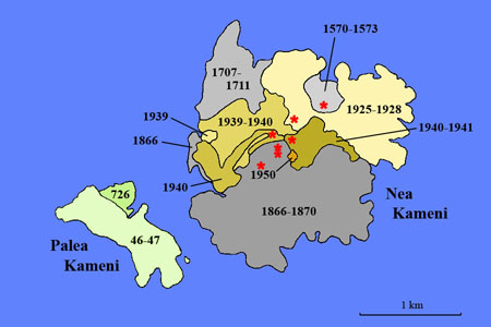 Kameni islands geological map