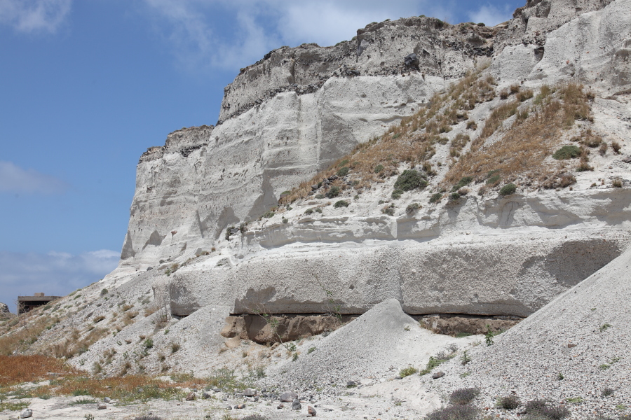 Massive Tuff Deposits of Minoan Eruption in Mavromatis Pumice Quarry, Santorini, Greece