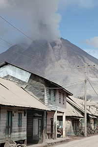 Evacuated Village SE of Sinabung Volcano