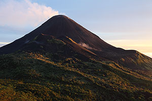 Soputan volcano degassing at sunset