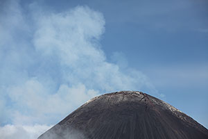 Soputan volcano dome degassing