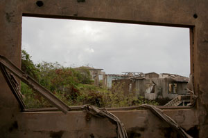 Window-frames bent inwards by Pyroclastic Surge, Montserrat
