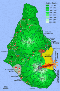 Map Montserrat, extent 12 13 July 2003 Pyroclastic flows