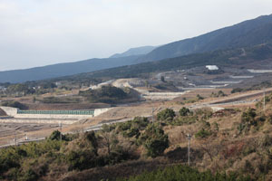 Sabo dams, slit dam,  Mizunashi River, stepped check dams, Unzen