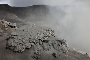 Volcanic bomb on east rim of Yasur Volcano