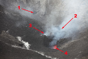 Annotated map of vents in Yasur south crater