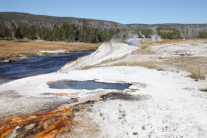 Geothermal Features along Firehole River, Yellowstone
